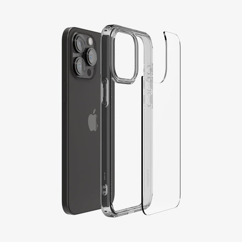 ACS07209 - iPhone 15 Series Ultra Hybrid Case in Natural Titanium showing the back